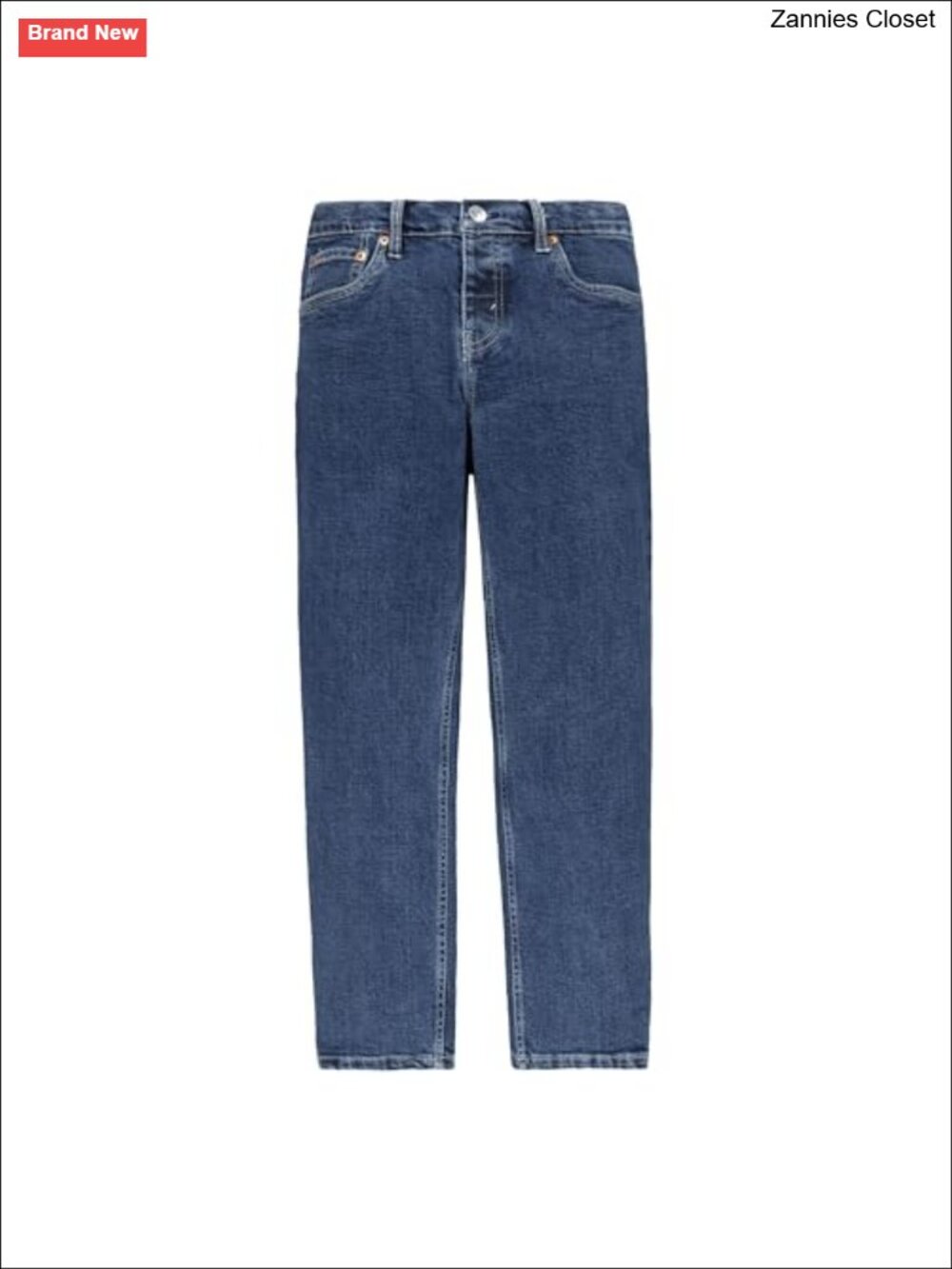 Boys 501 Original Denim Jeans Regular Fit Straight Leg Button Closure